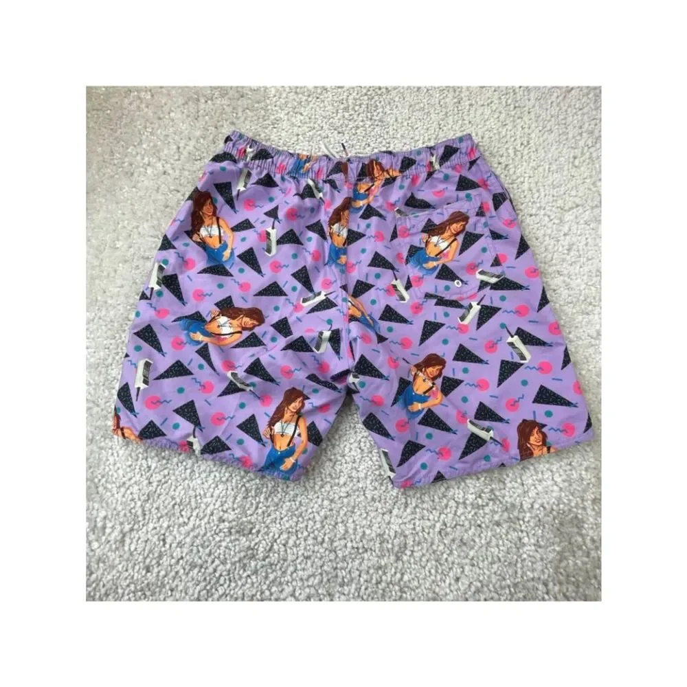 RSVLTS Purple Kelly Kapowski Saved By The Bell Swim Shorts Mens XL